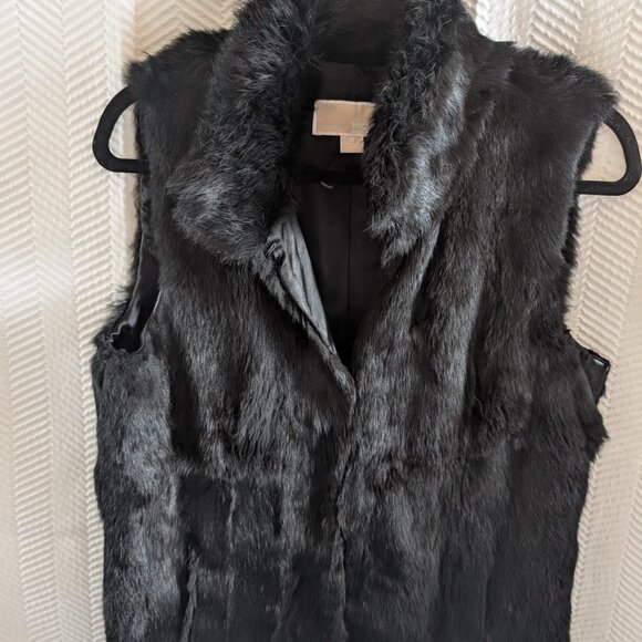 MICHAEL Michael Kors Real Rabbit Fur Vest Black Size Medium - Picture 11 of 14